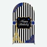 Aperturee Aperturee Blue Rose Glitter Tower Happy Birthday Arch Backdrop